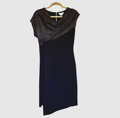 Vestido asimétrico de lana negro Helmut Lang talla 2 LBD Foto 1 de 4