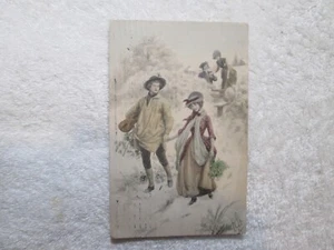 Antique 1909 M.M. Vienne Hand-Colored Postcard P Tarrant Signed West Berlin Post - Picture 1 of 6