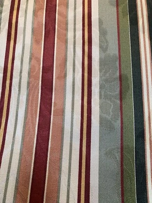 "Tela de tapicería de algodón de diseño jacquard a rayas remanente de 2 yardas 15""" Foto 1 de 4