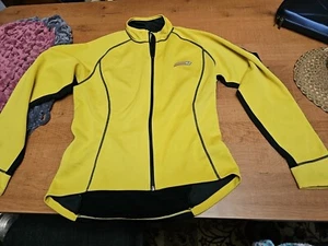 Sugoi Full Zip Cycling Jacket Bright Yellow & Black Back Waist Pockets - Picture 1 of 6