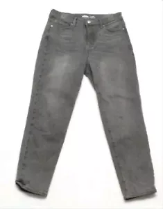 Pantalones de mezclilla para mujer Old Navy OG rectos de altura alta gris en dificultades talla grande talla 26 nuevos sin etiquetas - Imagen 1 de 1
