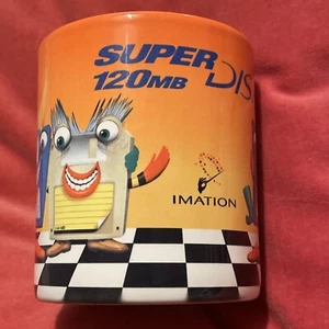 Imation Superdisk 120mb Promo Mug - Very Rare Item IT Programmers Cup Coffee Tea - Afbeelding 1 van 7