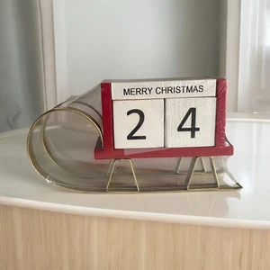 Christmas Sleigh Advent Countdown Calendar Table Decor - Picture 1 of 2