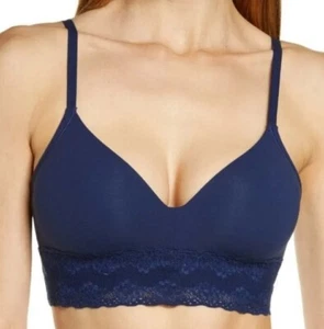 Natori 723154 Abendhimmel Glückseligkeit Perfektion Kontur weicher Becher BH Größe 32D Marineblau - Bild 1 von 2