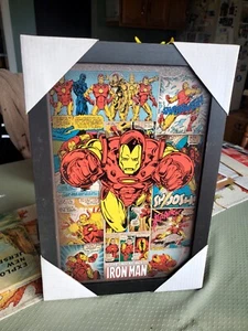 Iron Man 18 x 14 Laminted Wood Wall Art AVENGERS Marvel - Picture 1 of 1