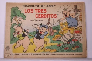 Original Walt Disney 1940's Three Little Pigs - Zig Zag Cut Out Book - Used - Picture 1 of 6