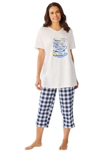 Only Necessities Plus Size Capri Pajamas - Picture 1 of 8