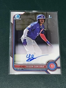 2022 Bowman Chrome Yeison Santana AUTOGRAPH - Picture 1 of 1