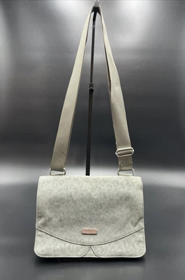 Bolsa tiracolo Baggallini cinza estampa animal náilon alça ajustável vários bolsos - Imagem 1 de 4