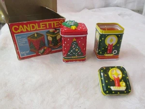 Vintage 2 Kerzen Weihnachtskerzen in Dosen MIB #51 - Bild 1 von 3
