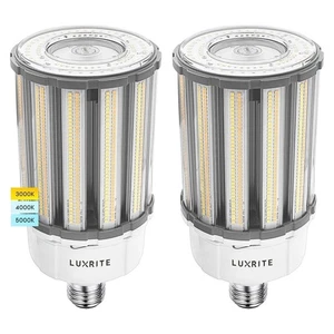 Luxrite 80W/100W/120W LED Corn Light Bulb 3 CCT Up to 17500 Lumens E39 2-Pack - Picture 1 of 7