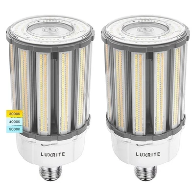 Luxrite 80W/100W/120W LED Corn Light Bulb 3 CCT Up to 17500 Lumens E39 2-Pack - Image 1 of 4