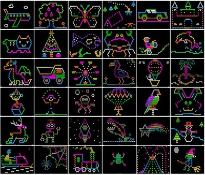 STARTER PACK #1 Template Pattern Refills for Lite Brite Ultimate Classic - 36 - Image 1 of 4
