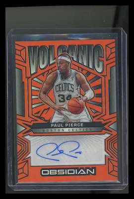 Grabado eléctrico automático volcánico Panini Obsidian Paul Pierce 2024-25 naranja inundación/49 Foto 1 de 2