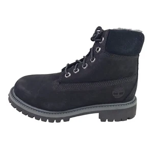 Timberland 6 In LITTLE KID'S TB0A118 Boot Winter Nubuck Waterproof Black SZ 1 - Picture 1 of 10