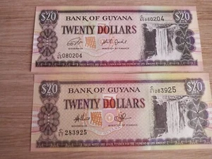 LOTE 2 BILLETES GUYANA 20 DÓLARES - Imagen 1 de 1