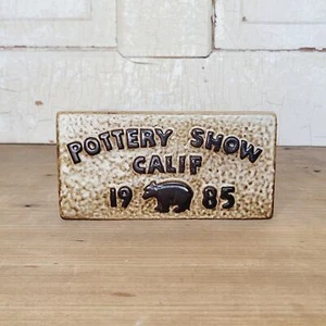 Vintage Howard Pierce Pottery Show Sign - 1985 California Bear Emblem - Picture 1 of 6