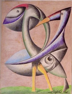 FUTURISMUS, KUBISMUS, Pastell auf Karton von ERTO ZAMPOLI. - Bild 1 von 1