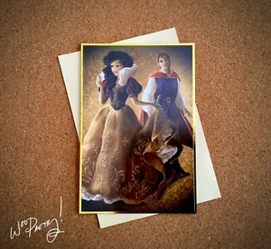 2013 Disney Designer Fairytale Couples Note Card SNOW WHITE & PRINCE CHARMING - Picture 1 of 3