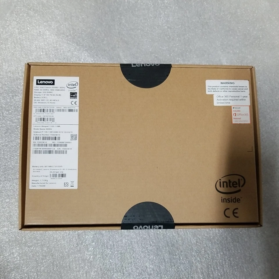 BRAND NEW Lenovo IdeaPad 110s - 11IBR 11.6" Laptop ‎110S-11IBR - White* - Image 1 of 2
