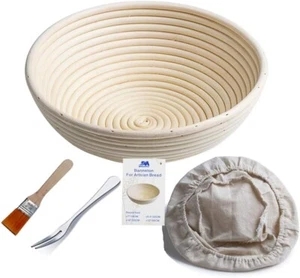 9 Inch Banneton Sourdough Round Basket – Sourdough Proofing Set Tools For Baking - Picture 1 of 8