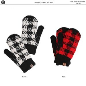 Comfyluxe Ladies Luxury Soft Buffalo Check Microfiber Knitted Fashion Gloves