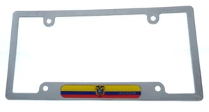 Ecuador Flag car License Plate Frame chrome plated plastic tag holder cover CP08 - Imagen 1 de 3