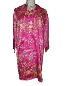 Lauren Ralph Lauren Large Pink Paisley Nightshirt Nightgown Pajama Button Front - Picture 1 of 6
