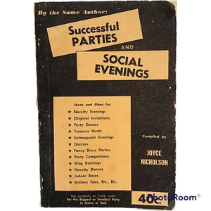 Successful Parties and Social Evenings - Joyce Nicholson Vintage Book Paper Back - Picture 1 of 12