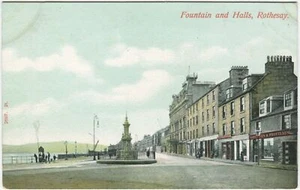 FOUNTAIN AND HALLS, ROTHESAY - Bute Postcard Hartmann - Picture 1 of 2
