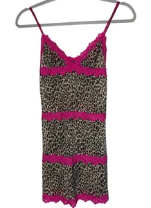 Vestido sin mangas lencería Babydoll de malla guepardo de encaje rosa Rampage para mujer Y2K talla S - Imagen 1 de 5