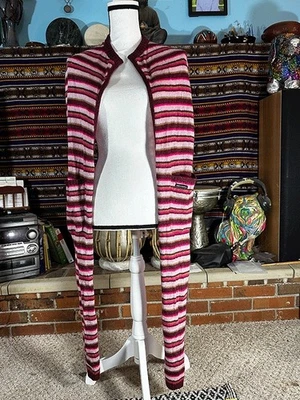 Raro Vintage DOLCE & GABBANA Mohair Tejido Cuello Bufanda Largo Rayas Chal Bolsillo Foto 1 de 4