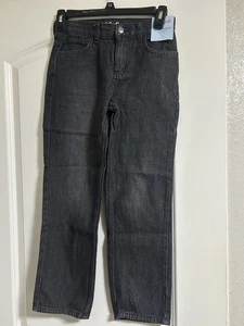 Cat & Jack Relaxed Straight Black Jeans For Kid Size 8 Slim New w Tags - Picture 1 of 4