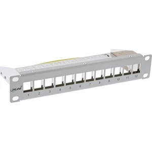 10x InLine 10" Patchpanel Leerblech 12-fach, für Keystone Module, 1HE, RAL 7035 - Bild 1 von 4