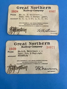 1938 & 1939 Great Northern Railway Pass* - Picture 1 of 2