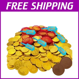 Hanukkah Chocolate Gelt, 48-Pack Mesh Bags, Kosher Certified - Picture 1 of 9