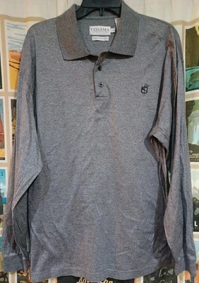 Polo de golf Tehama Clint 100 % doble algodón mercerizado para hombre grande gris Foto 1 de 4