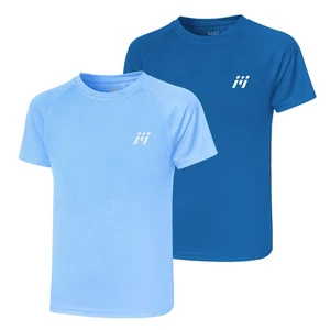 2pcs Youth Boy's UPF 50+ Shirts Short Sleeve Rash Guard Swim Tops Sun Protection - Picture 1 of 16