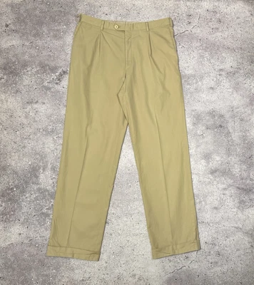 Pantalones Formales Brioni Para Hombre Vintage Clásicos Beige Algodón Talla 49 R Foto 1 de 4