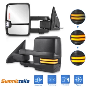 2PCS Power Heated Tow Mirror Sequential Turn Signal For 2009-2018 Dodge Ram 1500 - Picture 1 of 12