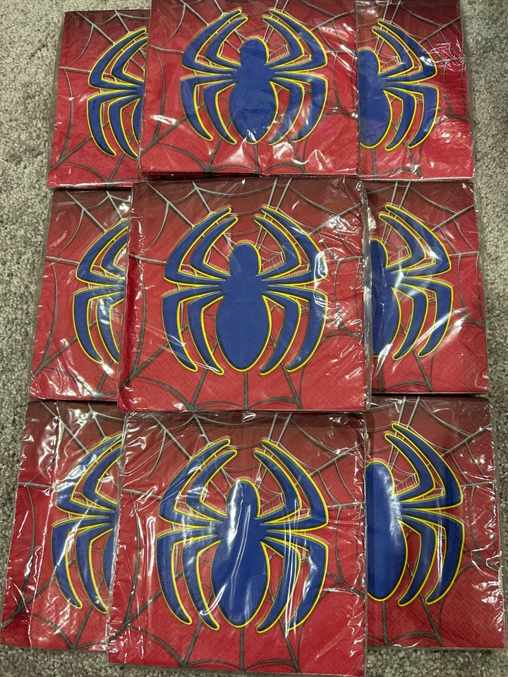 Marvel Ultimate Spider Man Birthday Napkins 16 each Pack LOT OF 10 - 160 TOTAL! - Image 1 of 1