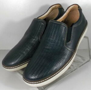 5910909 SD50 Men's Shoes Size 9.5 M Navy Leather Slip On Johnston & Murphy