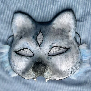Therian cat mask | Felted Mask | Kids Dress Up Costume | Animal Mask | Halloween - Picture 1 of 6