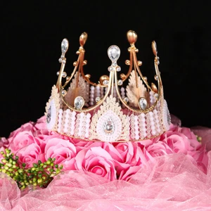 Queen Tiara Girls Retro Queen Crown Headgear Birthday Cake Topper Decoration - Picture 1 of 12