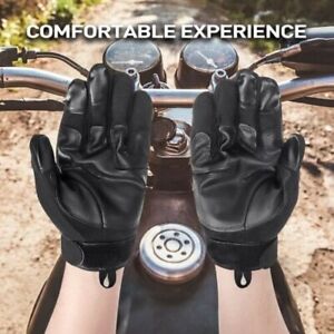 Audew Men s Motorcycle Gloves, Non-slip Leather,Three-finger Touch Screen L SIZE