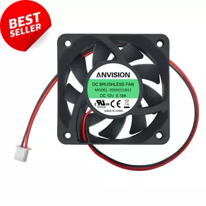 60Mm X 15Mm DC 12V Brushless Cooling Fan, Dual Ball Bearing, 2-Pin - Picture 1 of 12