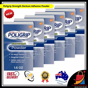 Super Poligrip Extra Strength Denture Adhesive Powder-1.6 Ounces-Pack of 6-Au - Picture 1 of 6
