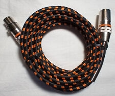 10'  XLR Male to XLR Female Microphone Nylon Braided Cable  Insulation Colors