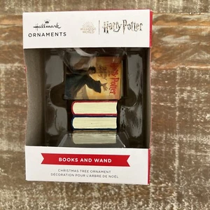 Hallmark Harry Potter Stacked BOOKS AND WAND Christmas Ornament New In Box - Picture 1 of 3