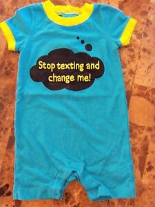 baby boys KOALA KIDS 1 PIECE OUTFIT "stop texting & change me!" romper 12 MONTHS